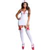 imageYandy Sexy Nurse Shot Costume Featuring a V Neck White Mini Dress Matching Nurse Headpiece ampamp Garter Straps