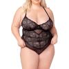 imageYandy Womens Plus Size Intricate Lover Teddy with Cheecky Cut BackBlack