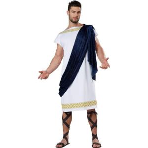 California Costumes Men’s Grecian Toga(White/Navy)