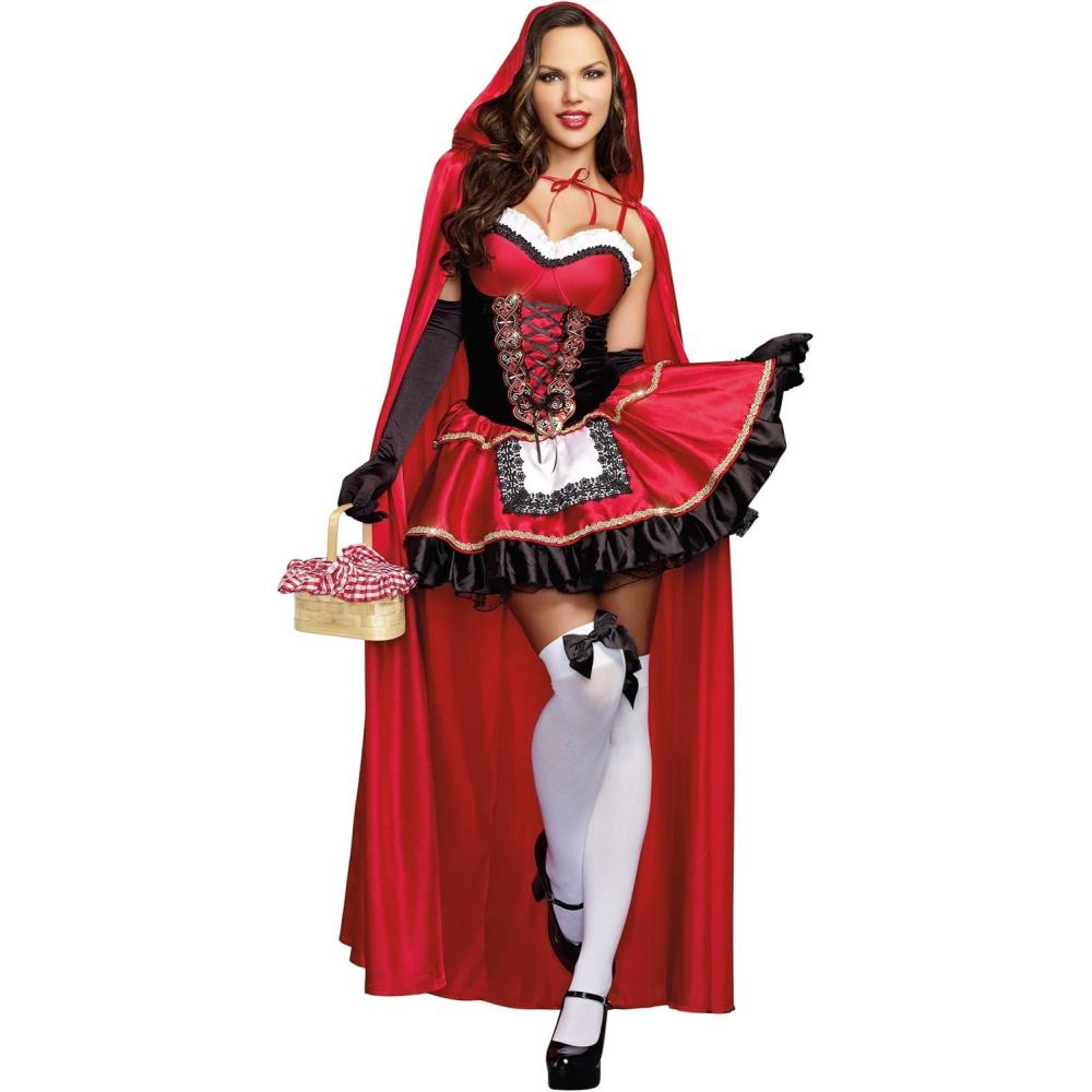 imageDreamgirl Womens Red Riding Hood Costume Adult Halloween FashionRed black