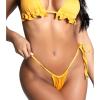 imageYandy Ruffle Swimsuit Bikini Bottom with Adjustable Crotch Strappy Tie Sides ampamp Thong Cut BackMustard