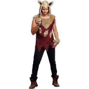 Dreamgirl Men’s Big Bad Wolf(Multi-colored)