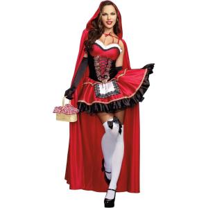 Dreamgirl Women’s Red Riding Hood Costume, Adult Halloween Fashion(Red black)