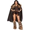 imageRoma Costume Northern Warrior BlackBrown Womens Party Costume  4pcBlackBrown