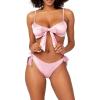 imageYandy Gift of Satin Bra Set with with A Tie Front Closure and Matching ThongPink