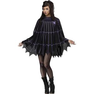 Fun World Women’s Fun World Spider Web Poncho Costume Adult Costume, Multi, Standard