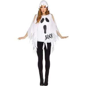 Fun World Women’s Glitter Ghost Poncho Costume