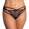 imageYandy Womens Mesh Black Stars Thong with Gold ORing Accents and a Strappy Front