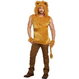 Dreamgirl Adult Mens Lion Costume, King of the Jungle Lion Halloween Costume(Brown)